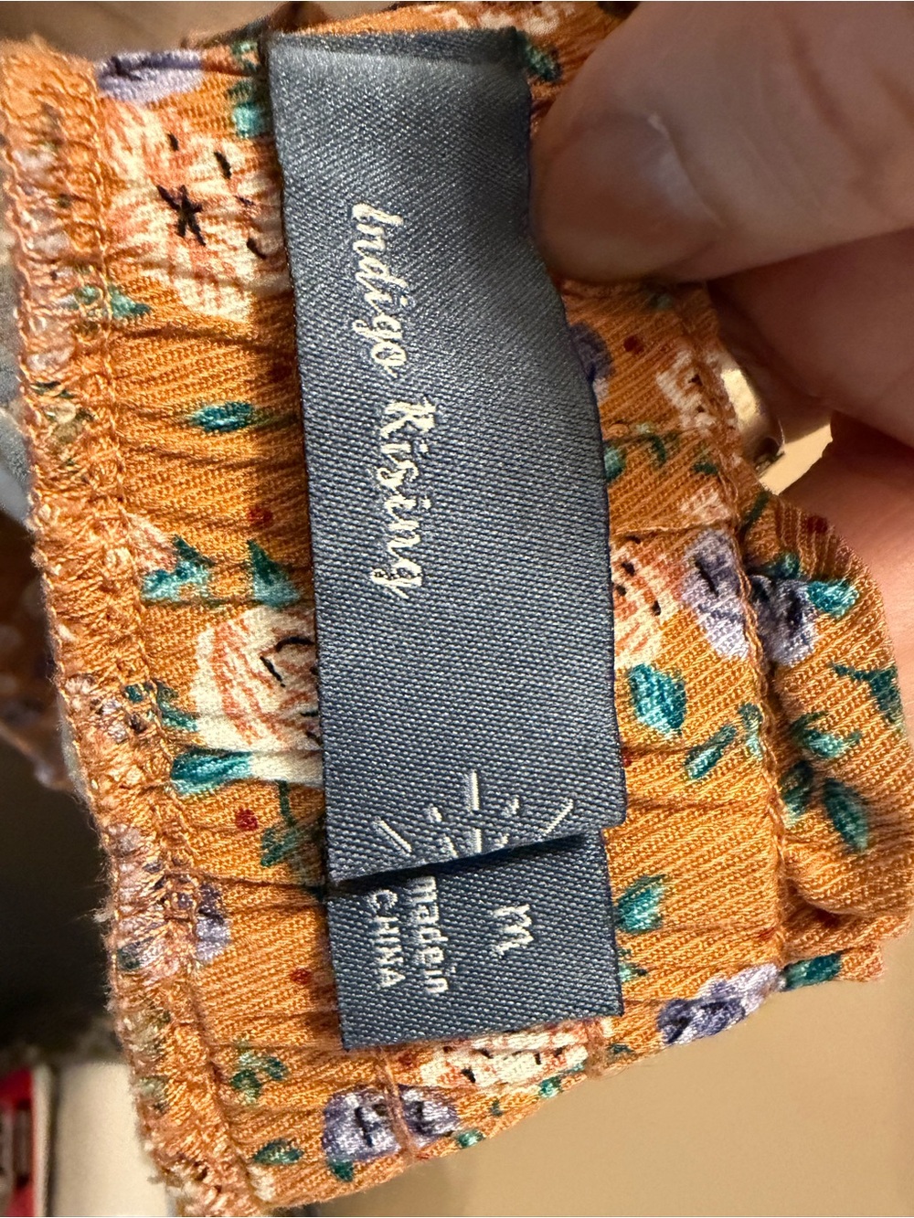 Indigo Risinb Floral Tiered Mini Skirt - Mustard Floral size M - Picture 3 of 3